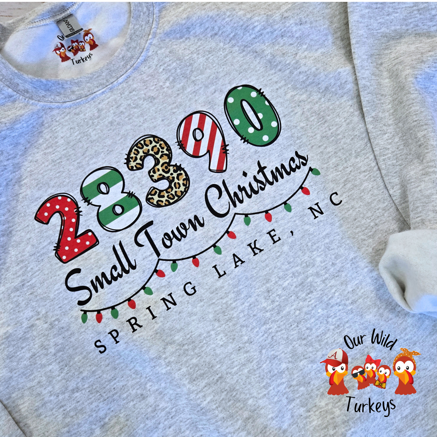 Small Town Zip Code Printed Crewneck