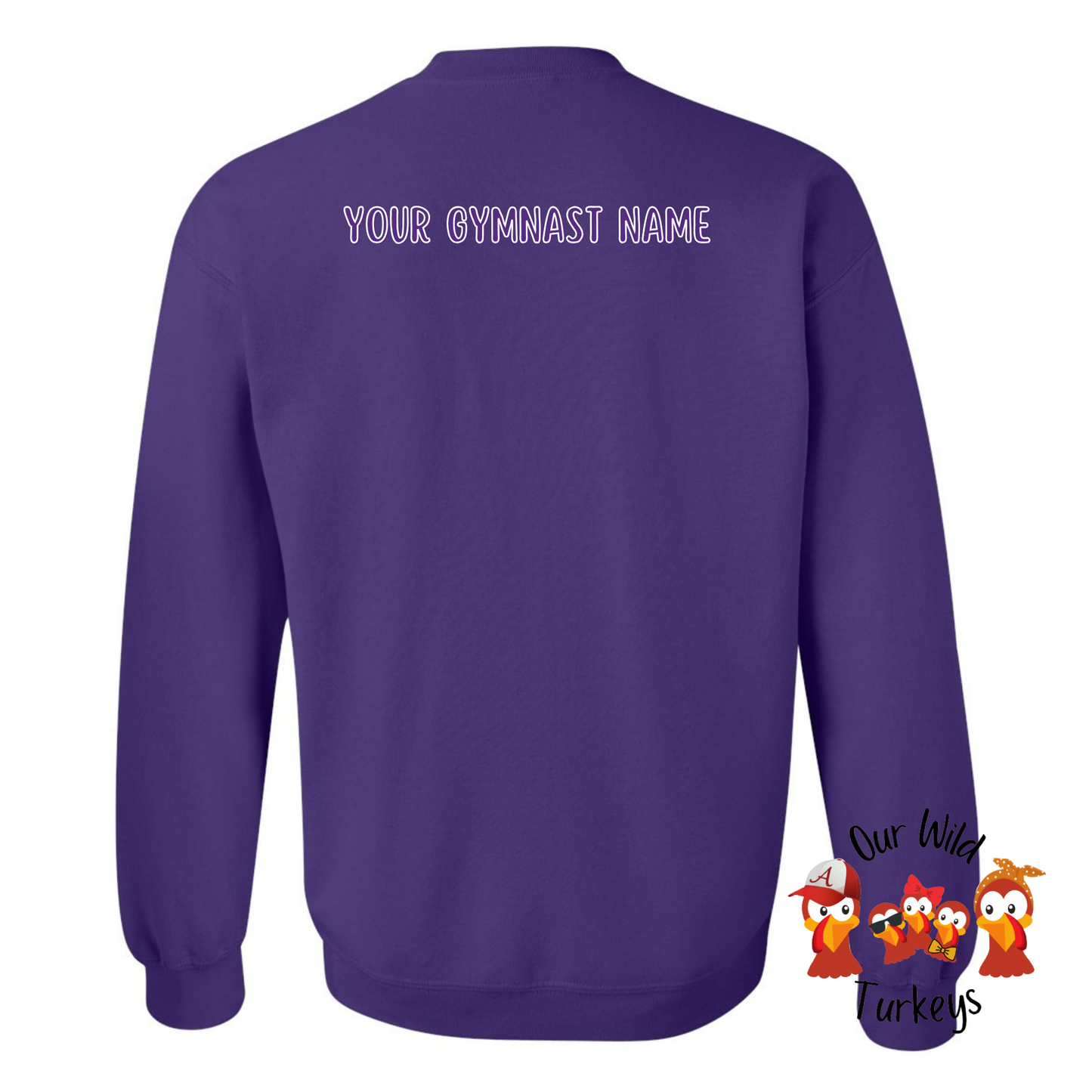 Sanford Academy Custom Purple Crewneck with Custom Back