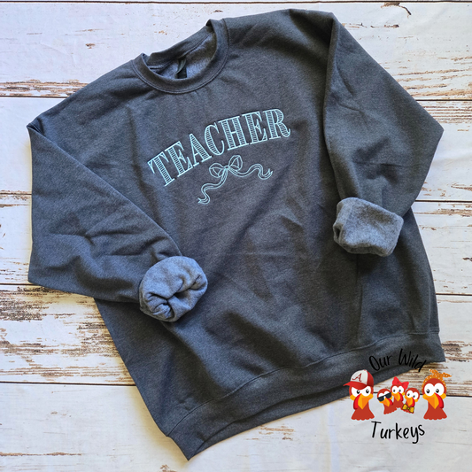 Teacher with Bow Crewneck