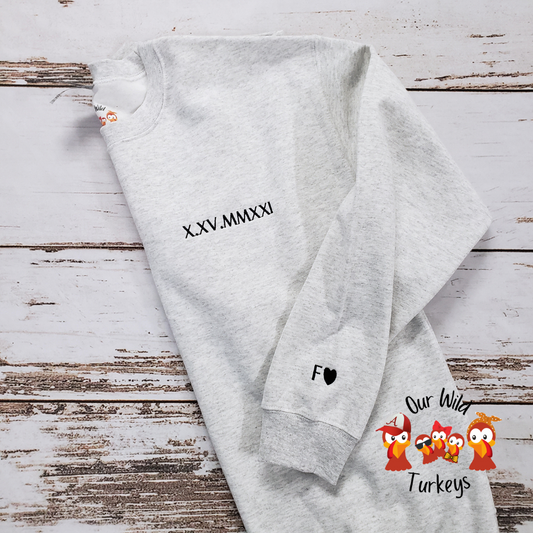 Unisex Anniversary Sweatshirt with Initials & Heart