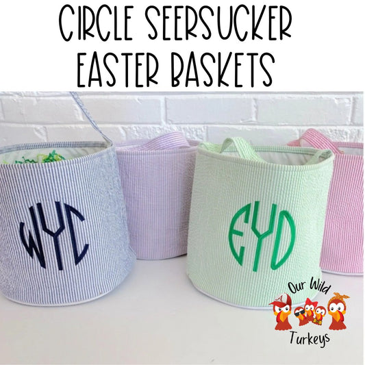 Seersucker Circle Easter Basket