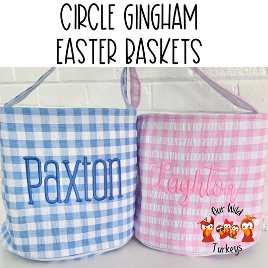 Gingham Circle Easter Basket