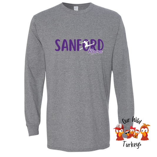 Sanford Academy Custom Grey Long Sleeve with Custom Back