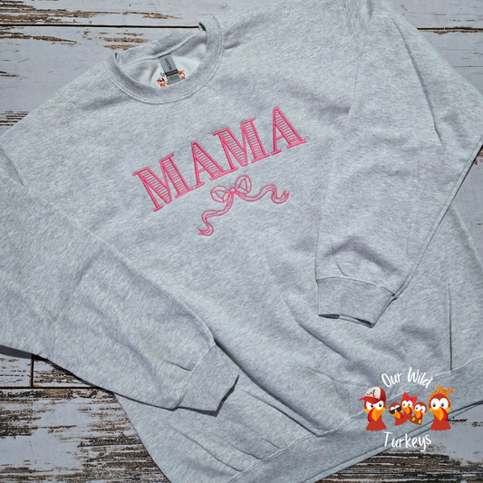 MAMA with Bow Crewneck