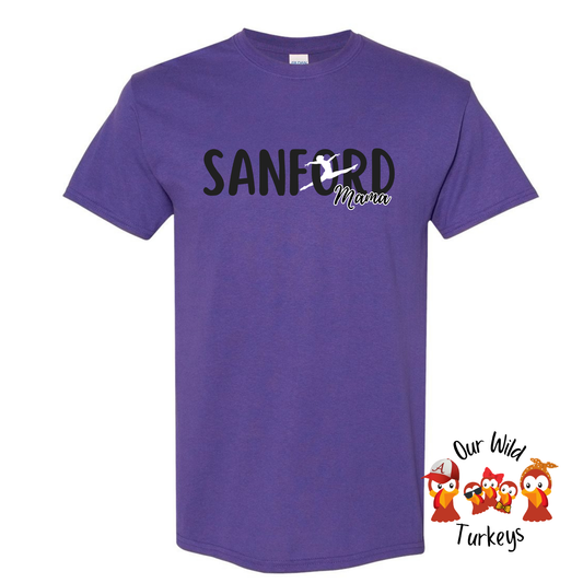 Sanford Academy Custom Purple Tee with Custom Back