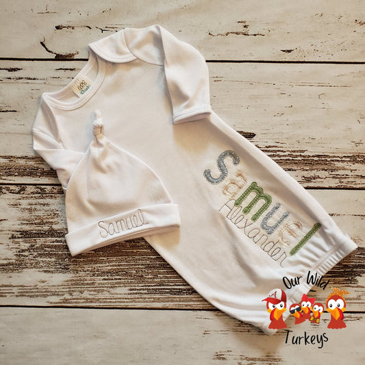 Personalized Baby Gown for Baby Boy