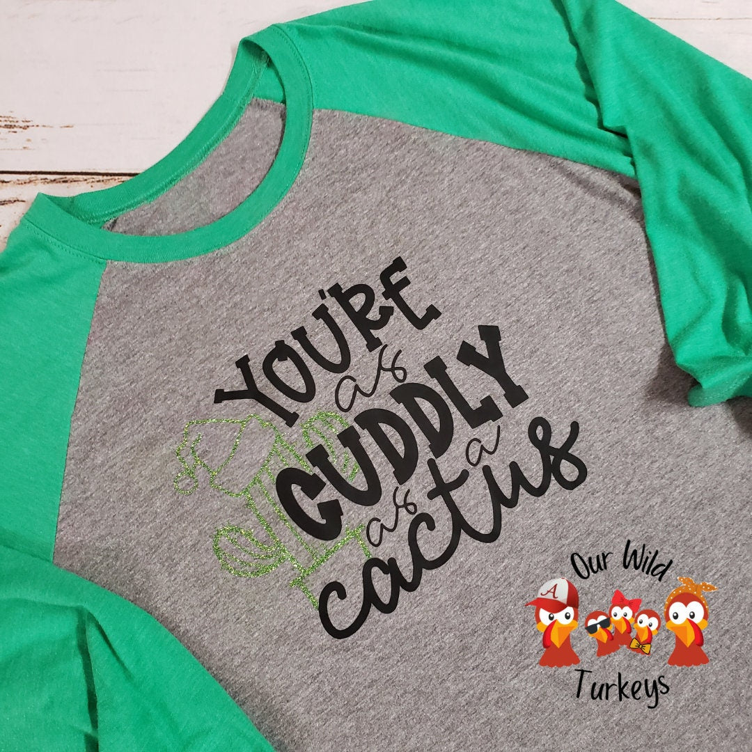 Cuddly Cactus Christmas Raglan Shirt